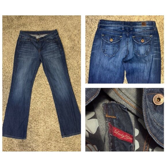 LUCKY BRAND Vintage Jeans Dungarees Boot Cut Western Cowgirl Rodeo 30x30 READ - Picture 1 of 10